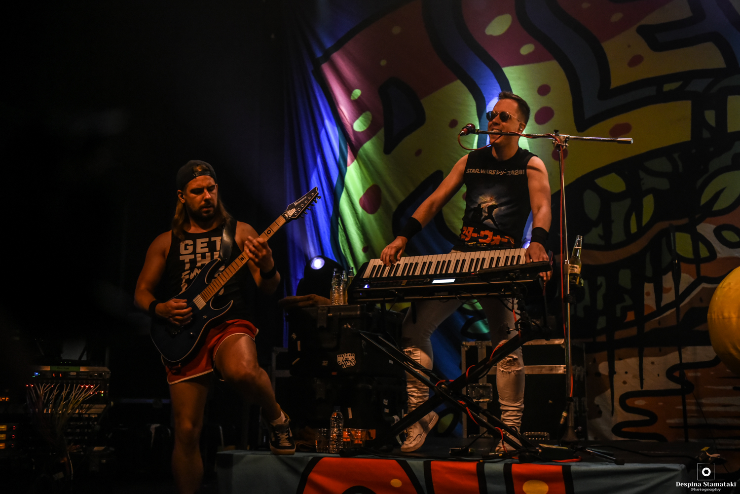 Elliot Vernon, keyboard player of the band Alestorm, performing live at Gagarin 205 Live Music Space. Photo by Despina Stamataki